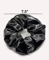 Black Patent Vegan Super Scrunchie