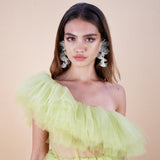 Elara ruffled tulle off the shoulder dress