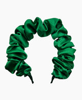 Emerald Green Satin Scrunchie Headband