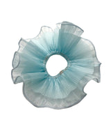 Handmade pleated organza scrunchie - baby blue