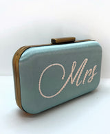 ' SOMETHING BLUE ' Mrs PEARL SATIN CLUTCH