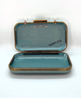 ' SOMETHING BLUE ' Mrs PEARL SATIN CLUTCH