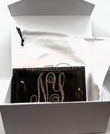 CUSTOMIZABLE CRYSTAL INITIAL LUCITE CLUTCH