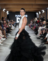 Alexxx Tuxedo Top in white by NARCES