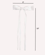 white ribbon hair bow