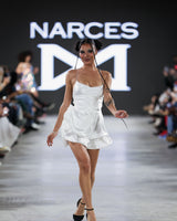Tansy Mini Dress in white by NARCES