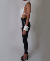 ALEXXX Mini Sequin Backless Tuxedo Top