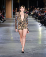 Leo Sequin Mini Dress in leopard by NARCES