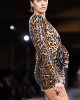 Leo Sequin Mini Dress in leopard by NARCES
