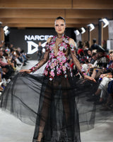 Nikko - Sequin Floral Appliqué Gown - image 3