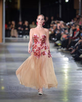 Sottilie - Floral Sequin Appliqué Midi Dress - image 3