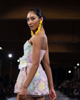 Yarrow 3D Appliqué Mini Dress in multi by NARCES