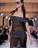 Zita - Hand Finished Crystal Panel Hooded Gown - image 3