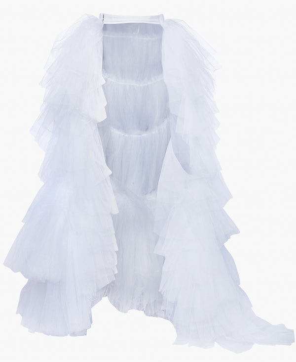 Serene Sparkle Ruffle Tulle Overskirt | 3/4 Coverage Elegant Bridal Skirt