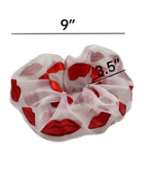 White Lip Hand Embroidered Organza Super Scrunchie