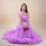 sitting position narces tulle gown