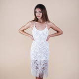 Elevate your fashion game with our Hand-Beaded Sheer Bead Fringe Hem Off-White Midi Dress. Perfect for cocktail parties, weddings, and white-themed events, this luxurious piece exudes sophistication. Intricate hand-beading and a captivating fringe hem ensure you make a statement at every occasion.