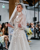 ANDY | High-Neck 3D Floral Long Sleeve Wedding Gown