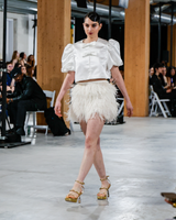 AUDREY & DELANEY BLANC | Bridal Top and Feather Mini Skirt