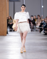 AUDREY & DELANEY BLANC | Bridal Top and Feather Mini Skirt