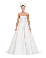 DIVINITY strapless high-low wedding dress with overskirt by NARCES
