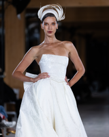 DIVINITY Strapless High-Low Wedding Dress with Overskirt