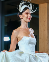 DIVINITY Strapless High-Low Wedding Dress with Overskirt