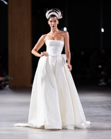 DIVINITY Strapless High-Low Wedding Dress with Overskirt