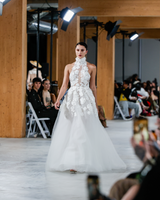 MARGOT | High-Neck 3D Floral A-Line Wedding Gown