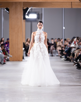 MARGOT | High-Neck 3D Floral A-Line Wedding Gown