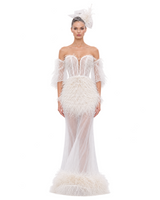 PLUME | Feather Corset Sheer Wedding Gown