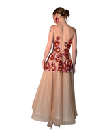 Sottilie - Floral Sequin Appliqué Midi Dress