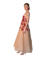 Sottilie - Floral Sequin Appliqué Midi Dress