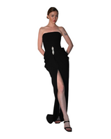 Urbino Corset Draped Crystal Gown