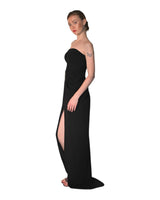 Urbino Corset Draped Crystal Gown
