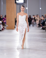 VIVIENNE | Strapless Floral Corset Wedding Dress with Slit