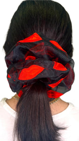 narces lip organza scrunchie black