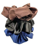 3 Pack Dark Mix Soft Satin Scrunchies