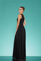 One shoulder chiffon gown