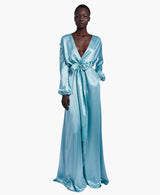 Aqua Silky Robe Gown