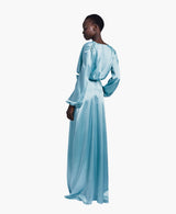 Aqua Silky Robe Gown