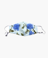Adjustable Blue 3D Floral Lightweight Organza Mask