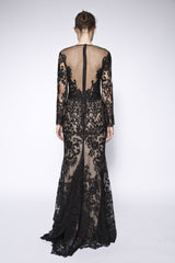 High collar silk dress