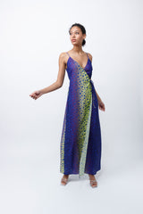 Cobalt Leopard Maxi Wrap