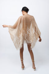 Neema Kaftan Dress Sequin Ostrich Mini Kaftan back view kaftan for women
