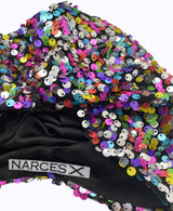Multicolour Sequin Silk Knot Turban Hat