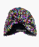 Multicolour Sequin Silk Knot Turban Hat