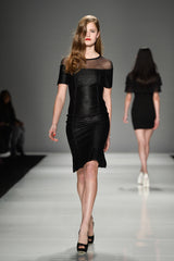 Black Metalic Stretch-Knit dress