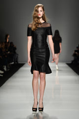 Black Metalic Stretch-Knit dress