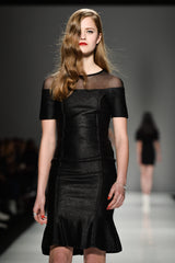 Black Metalic Stretch-Knit dress